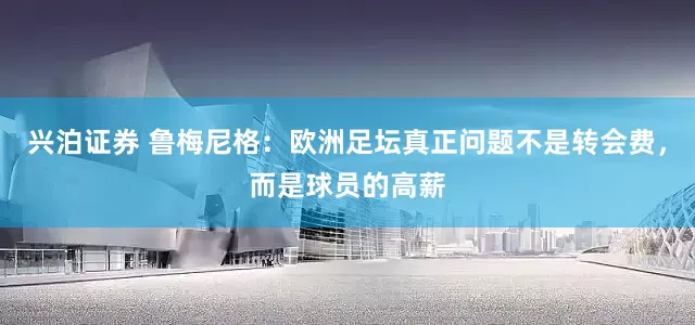兴泊证券 鲁梅尼格：欧洲足坛真正问题不是转会费，而是球员的高薪